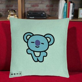 Perna Personalizata BT21 Koya Kawaii, 40x40 cm, Verde Menta, Husa Detasabila, Perna Inclusa, BEKZ®