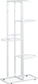 vidaXL Suport pentru flori cu 5 niveluri, alb, 43x22x98 cm, metal