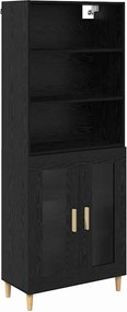 vidaXL Bufet Stejar Negru 69,5 x 32,5 x 180 cm Lemn compozit