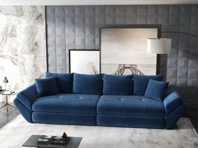 Canapea extensibilă dumonde cu ladă de depozitare si sezut confortabil din spuma high-density, Loana Zoom Albastru 300x100 cm