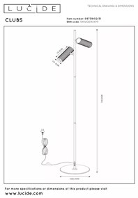 Lucide 09739/02/31 - Lampă de podea CLUBS, 2x GU10, 40W, 230V, albă