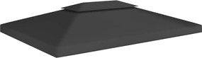 vidaXL Acoperiș de pavilion cu 2 niveluri, negru, 4x3 m, 310 g/m²