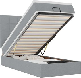 vidaXL Cadru pat otoman cu saltea țesătură gri deschis 100x200cm