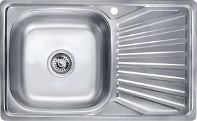 Chiuveta inox Inter Ceramic cu o cuva si picurator dreapta finisaj inox lucios 80x50 cm