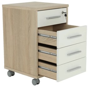 Dulăpior de birou cu cheie, stejar sonoma/alb, JOHAN 2 NEW 12