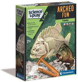 Animale Archeo Fun Set de arheologie cu piranha strălucitor Clementoni