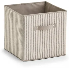 Cutie pentru depozitare cu maner, din pasla, Stripes Square Bej, L31xl31xH31 cm