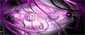 Tabloul cu abstracție frumoasă în violet (120x50 cm)