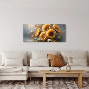 Tablou - Pictură cu floarea-soarelui (120x50 cm)