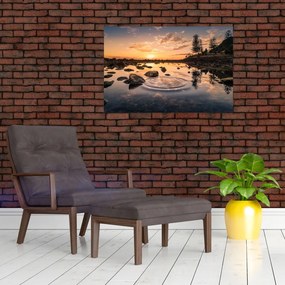 Tablou - Apus de soare la lac (90x60 cm)