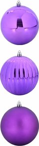vidaXL Set de globuri de Crăciun XXL 3 pcs Violet Plastic
