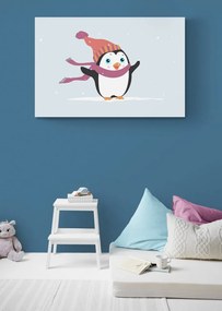 Tablou pinguin drăguț cu pălărie