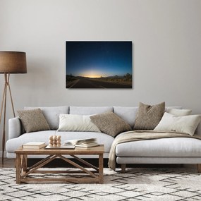 Tablou pe sticlă - Cer de noapte deasupra drumului (70x50 cm)