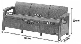 Set de mobilier de grădină Corfu Love max duo cu masă Futura maro