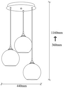Lustră pe cablu GOLD 3xE27/40W/230V