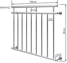 Deuba Balustrada balcon - 90x128 cm
