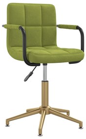 334858 vidaXL Scaun de bucătărie pivotant, verde deschis, catifea
