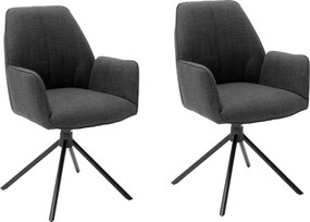 Set 2 scaune rotative Pemba gri 49/63/88 cm