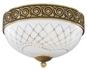 Plafoniera clasic design italian din alama, sticla 7002 RA-PL. 7002/2