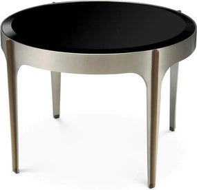 Masuta Laterala Design LUX, Otel, Sticla, Negru, Artemisa