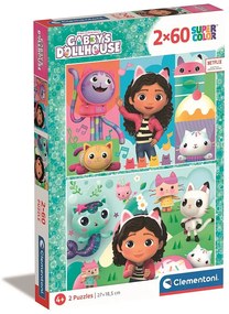 Gabby&#039;s Dollhouse Meadow Puzzle Clementoni 2x60 piese