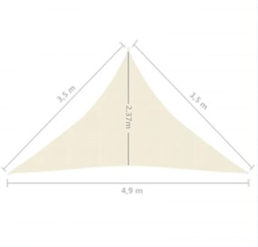 Panza parasolar, crem, 3,5x3,5x4,9 m, HDPE, 160 g m   Crem, 3.5 x 3.5 x 4.9 m