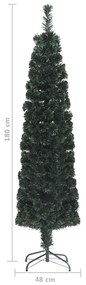 Pom de Craciun artificial subtire cu suport 180 cm fibra optica 1, 180 cm