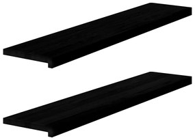 vidaXL Glafuri 2 buc maro închis 120x25x2 cm lemn masiv de stejar