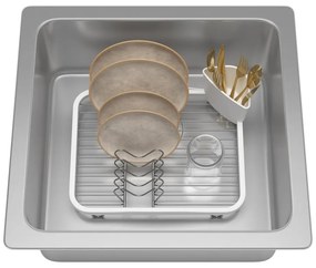 Scurgător de vase alb din oțel 36x28 cm Sinkin – Umbra