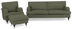 Set mobilier tapițat Bloomington A127 (Helena 4452)Chaki, Tapiterie, Picioare: Lemn, Role, Metal