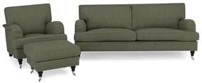 Set mobilier tapițat Bloomington A127 (Helena 4452)Chaki, Tapiterie, Picioare: Lemn, Role, Metal