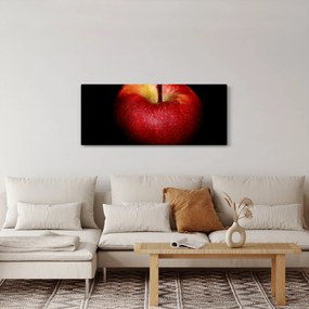 Tablou cu măr pe fundal negru (120x50 cm)