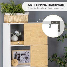 HOMCOM Dulap de depozitare, raft de carti cu 5 nivele cu compartimente deschise, pentru intrare, dormitor, camera de zi, natural | AOSOM RO