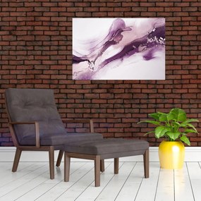 Tablou - Artă fluidă violet (90x60 cm)