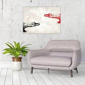 Tablou pe sticlă - Crocodili (70x50 cm)