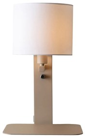 Aplica cu raft, port USB si abajur textil alb Florence