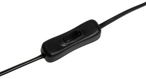 Lampă de masă Hotel Chic neagră cu sticlă fumurie - Pallon Trend