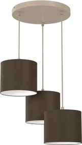 Lustră pe cablu ARDEN, 3x E27/15W/230V, Ø 30 cm, bej/maro