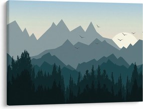Tablou - Munții cu privirea graficeanului (70x50 cm)