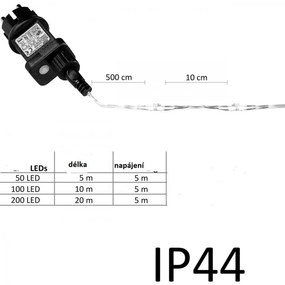 Set de 2 bucăți de lanțuri luminoase - 100 LED, multicolor