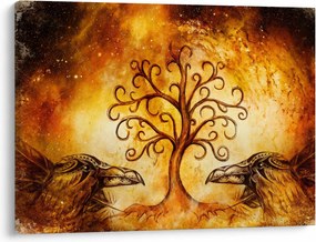 Tablou natural abstract cu copac (70x50 cm)