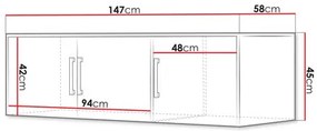 Dulap de haine cu suprastructură Lenona II D3 (prun + auriu) (cu oglindă). 1105680
