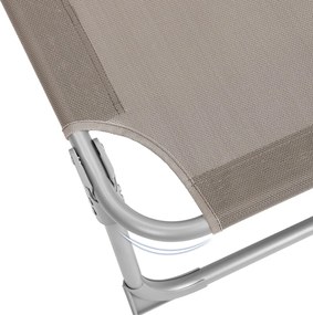Șezlong de grădină LAGUNA cu copertină reglabilă, 193x59x30cm, maro-gri (taupe) SongmicsHome