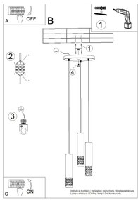 Lustră pe cablu Sollux SL.1694 LIRO 3xGU10/10W/230V alb
