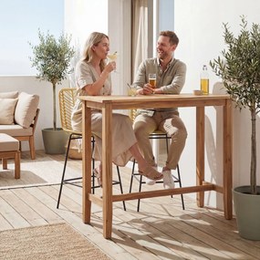 HOMCOM Lot de 2 taburete de bar design boem Înălțime 66 cm cu suport pentru picioare din metal și răchită PE, natural | Aosom Romania