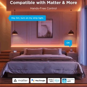 Bandă LED RGBWWIC dimabilă Govee COB 3780 diode 3m Wi-Fi Matter