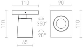 Spot de perete KENNY 1xGU10/35W/230V RED-Design Rendl-R12912