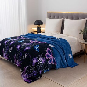 Patura microplus VIOLET BUTTERFLY albastru-inchis Dimensiune: 200 x 220 cm