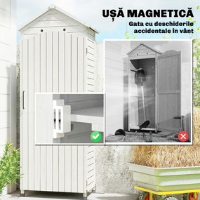 Outsunny Căsuță de Grădină din Lemn, Depozit cu Rafturi Reglabile și Acoperiș Zincat | Aosom Romania