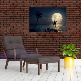 Tablou - Plaja cu lună plină (90x60 cm)